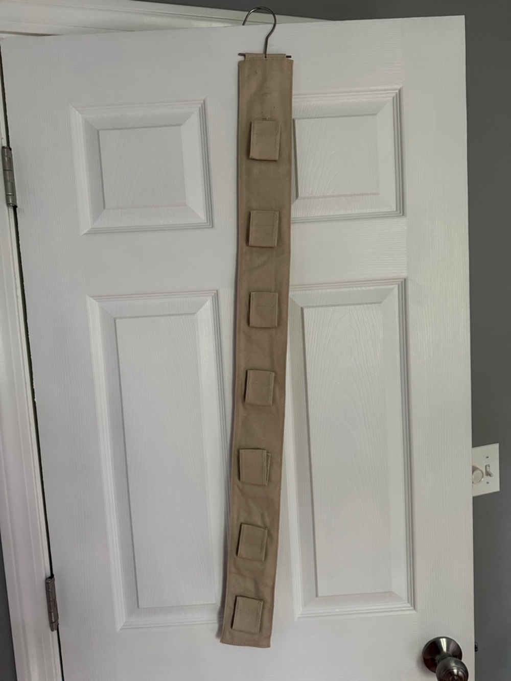 Hanging Over-the-Door Hat or Accessory Organizer - Taupe